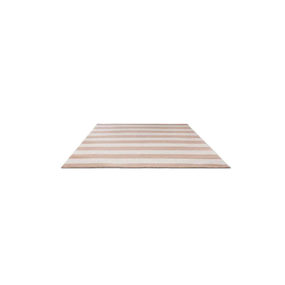 Laura Ashley Lille Pale Ochre Outdoor Rug featuring striped pattern in pale ochre and cream on light background, machine-woven polypropylene