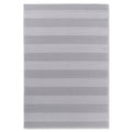 Laura Ashley Lille Dove Grey outdoor rug with horizontal stripes in dove grey and light grey on white, machine-woven polypropylene