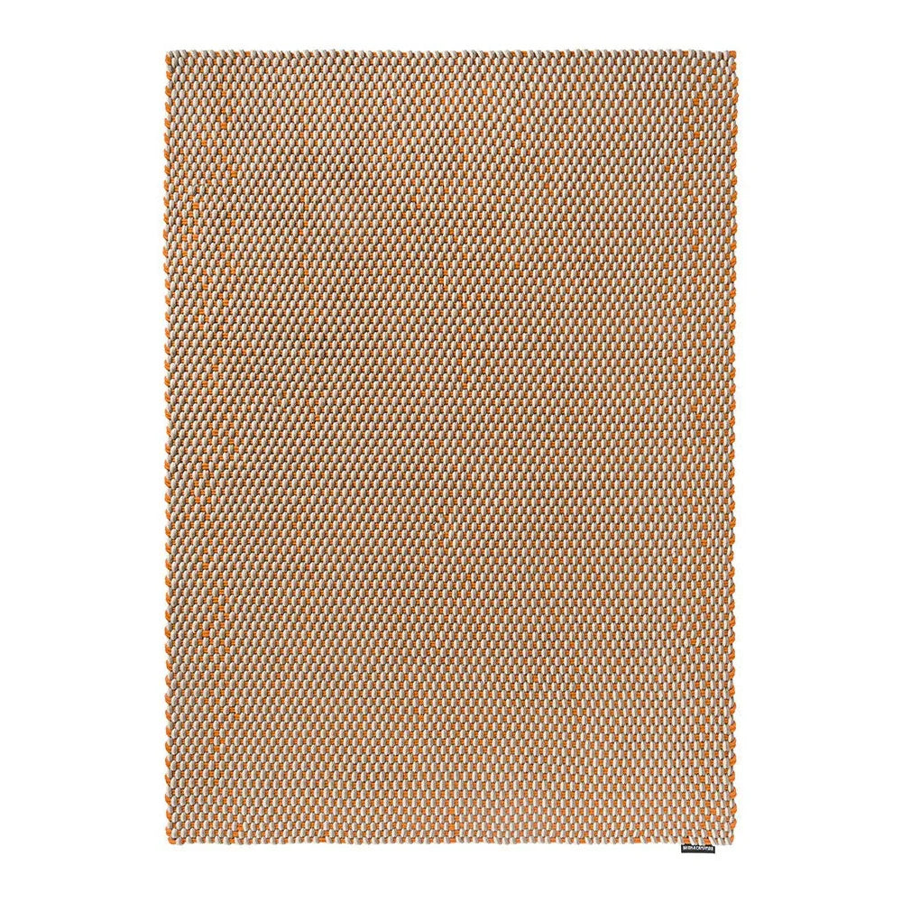 Brink & Campman Lace Tri-colour White Outdoor Rug featuring orange/ivory weave on white, machine-woven polypropylene