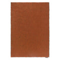 Brink & Campman Lace Tri-colour Terra outdoor rug featuring textured flatwoven pattern in terracotta orange with green accents on cream background, polypropylene
