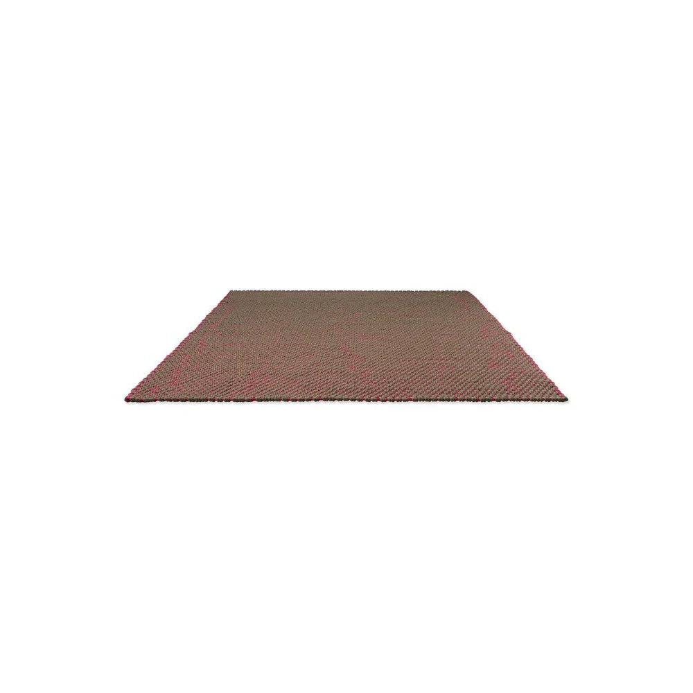 Brink & Campman Lace Tri-colour Thy Outdoor Rug featuring dotted geometric pattern in burgundy, brown and black on warm brown background, machine-woven polypropylene