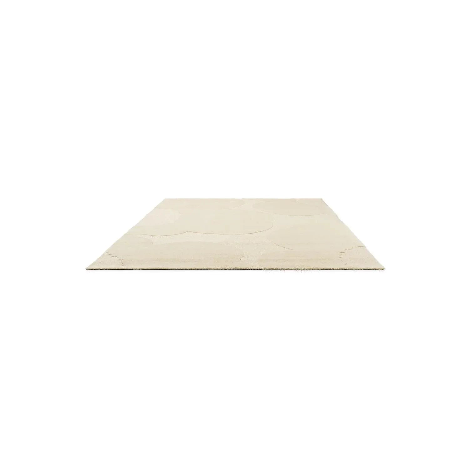 Marimekko Iso Unikko Natural White Rug featuring floral Unikko pattern in ivory, cream on white background, machine-made wool