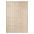 Marimekko Tiiliskivi 132901 Rug featuring tile-grid pattern in natural white, cream and beige on ivory background, hand-tufted wool