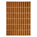 Marimekko Tiiliskivi Brown 132905 Rug featuring grid pattern in chestnut brown and ivory on white background, cons.: unknown, mat.: unknown