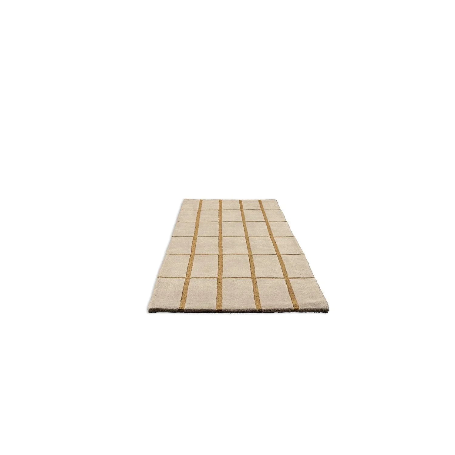 Marimekko Tiiliskivi Bronze Yellow 132906 Runner Rug featuring brick-grid pattern in bronze-yellow on cream-beige, machine-woven wool