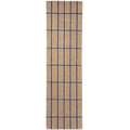 Marimekko Tiiliskivi Bright Blue Runner Rug featuring grid in navy blue, bright blue on tan, hand-tufted wool