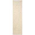 Marimekko Piirto Unikko Natural White runner rug with embossed floral pattern in cream on ivory, hand-tufted wool