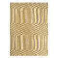Marimekko Kalasaaski Brass Rug featuring chevron lines in brass/gold, ivory and cream on brass background handwoven wool