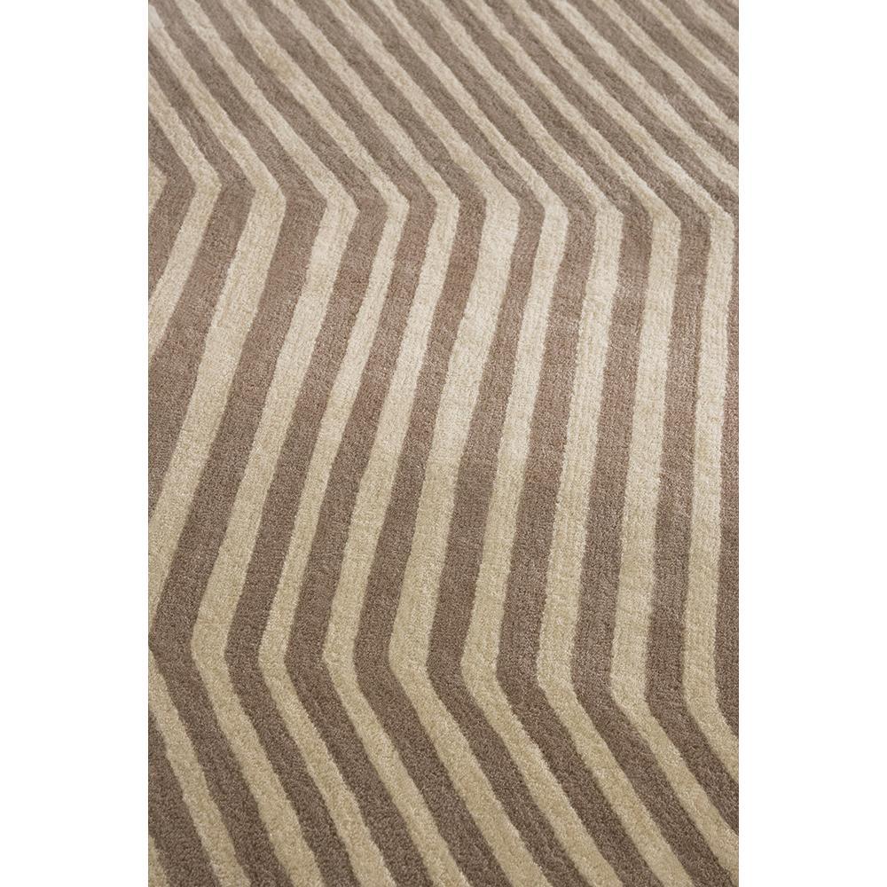Marimekko Kalasaaski Greige Rug with chevron stripes in beige, greige and taupe on beige background, machine-woven wool