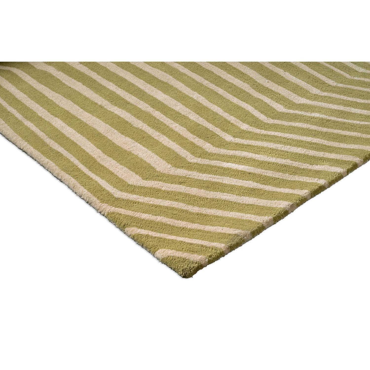 Marimekko Kalasaaski Light Green 134007 Rug featuring striped olive green and cream pattern on olive background, construction unknown, material unknown