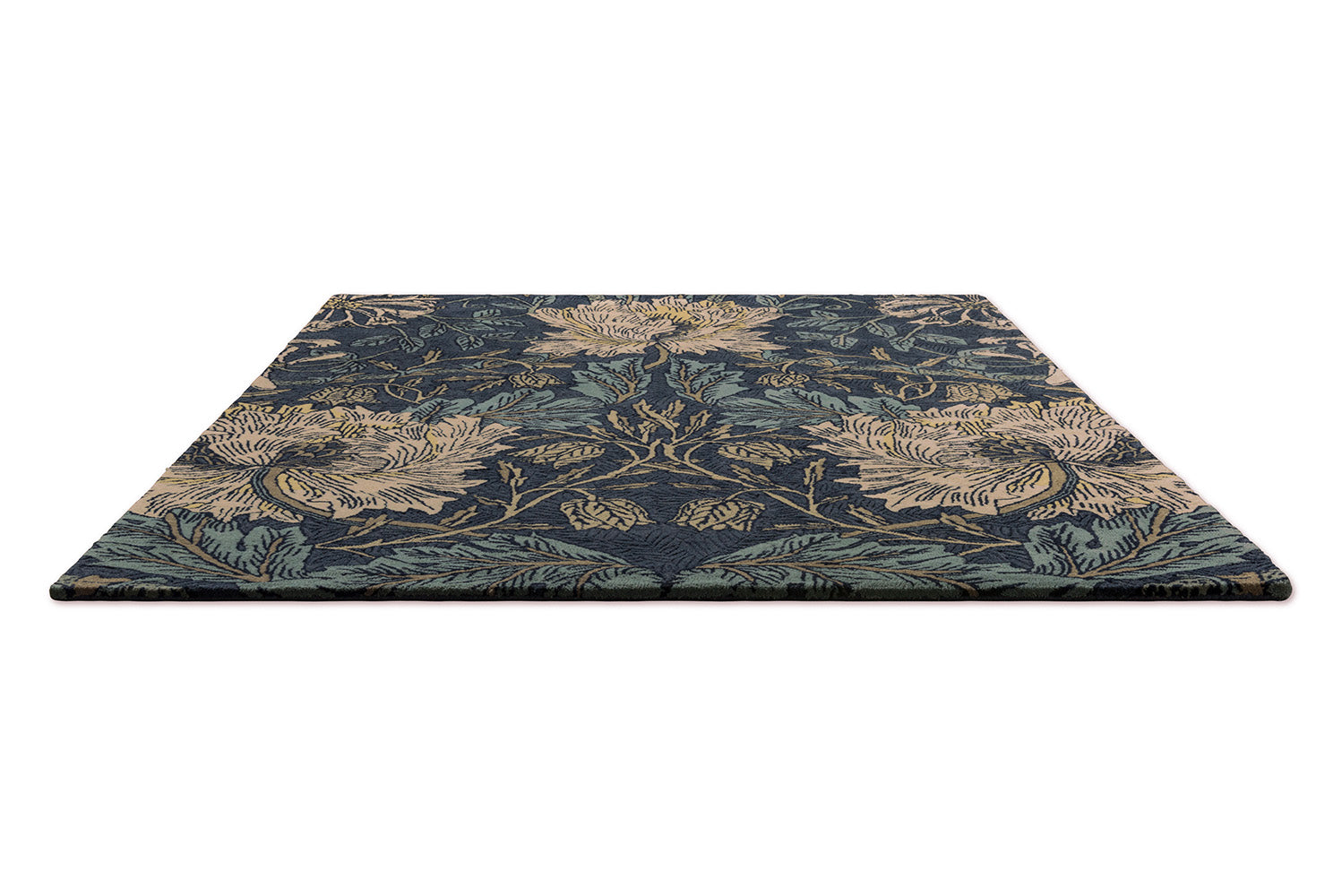 Morris & Co Honeysuckle & Tulip Woad Thyme Designer Rug