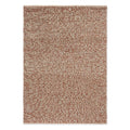 Brink & Campman Nest Leather Designer Rug featuring textured speckled pattern in copper brown, cream and beige on warm taupe, hand-tufted wool