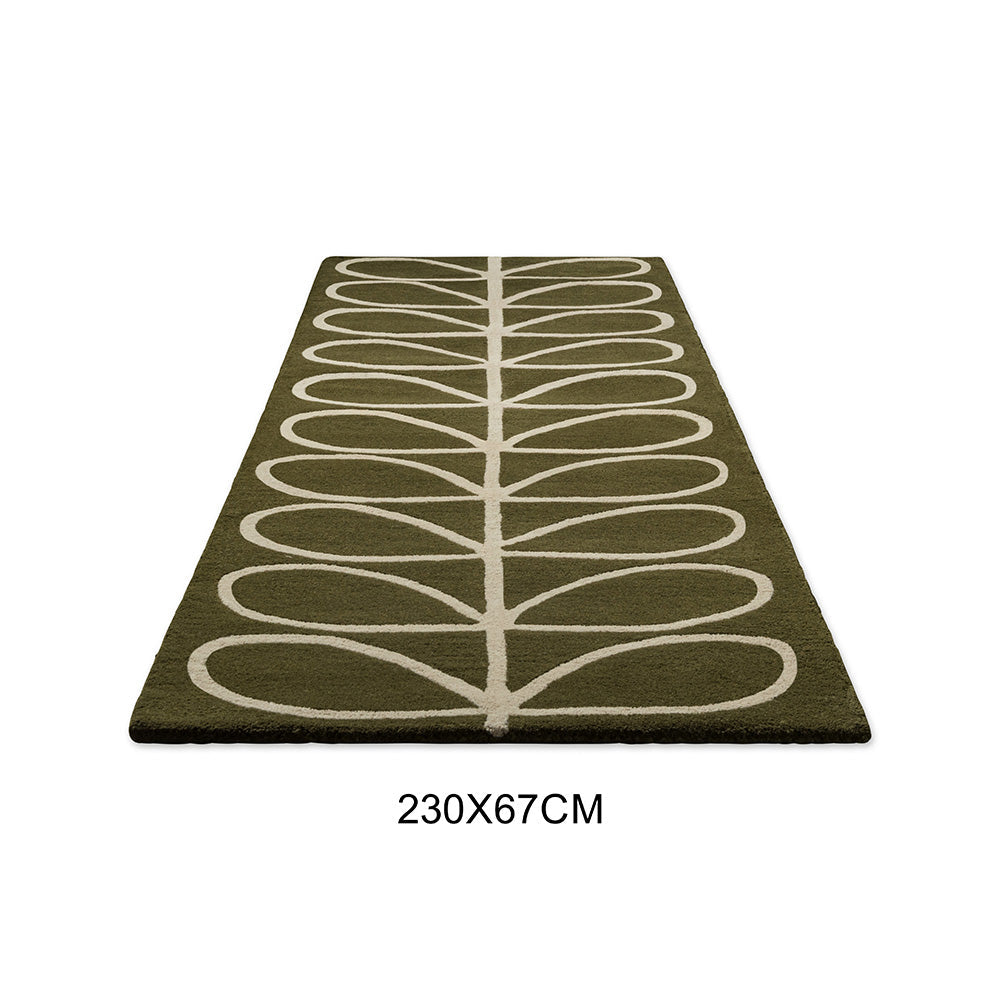 Orla Kiely Linear Stem Olive  Runner Rug