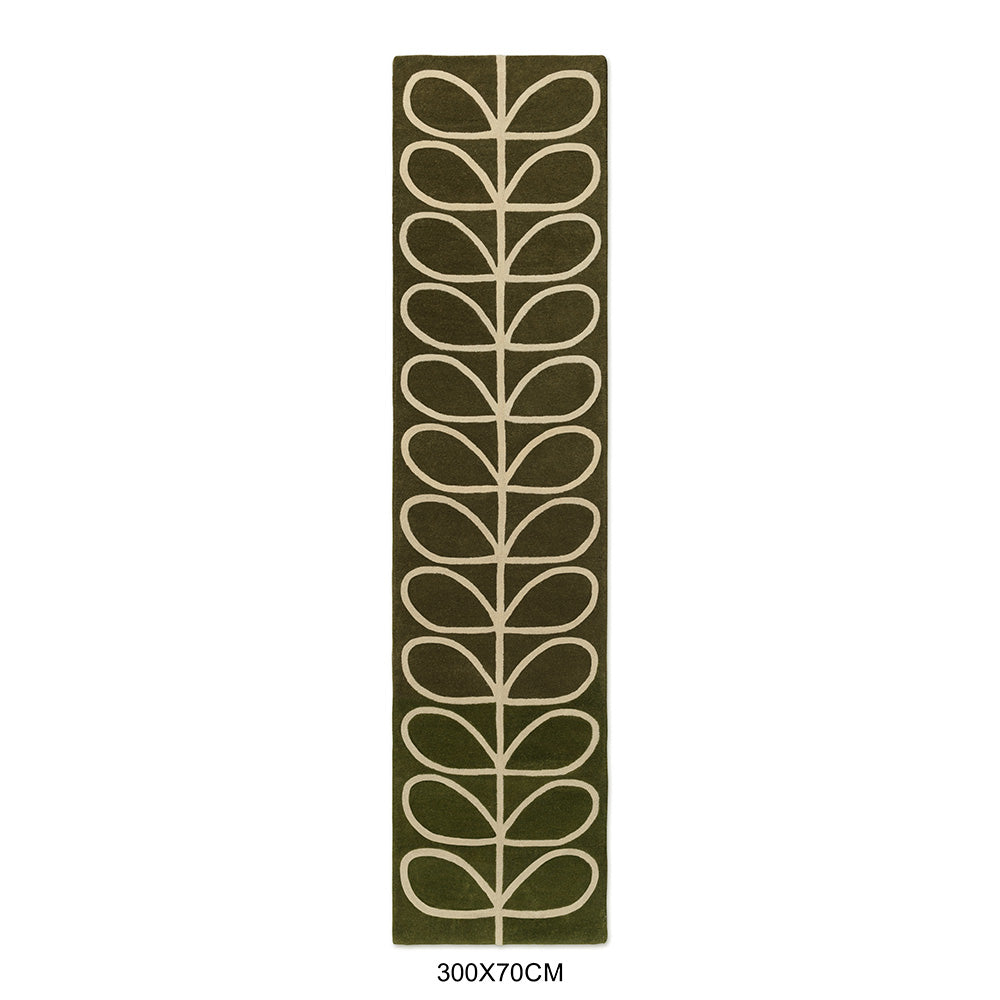 Orla Kiely Linear Stem Olive Designer Rug