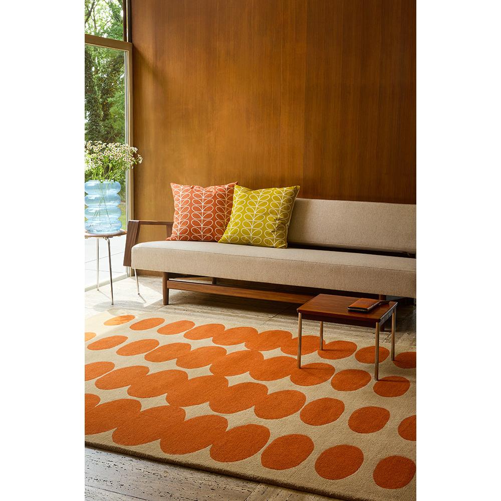 Orla Kiely Optical Oval Orange Sand Designer Rug