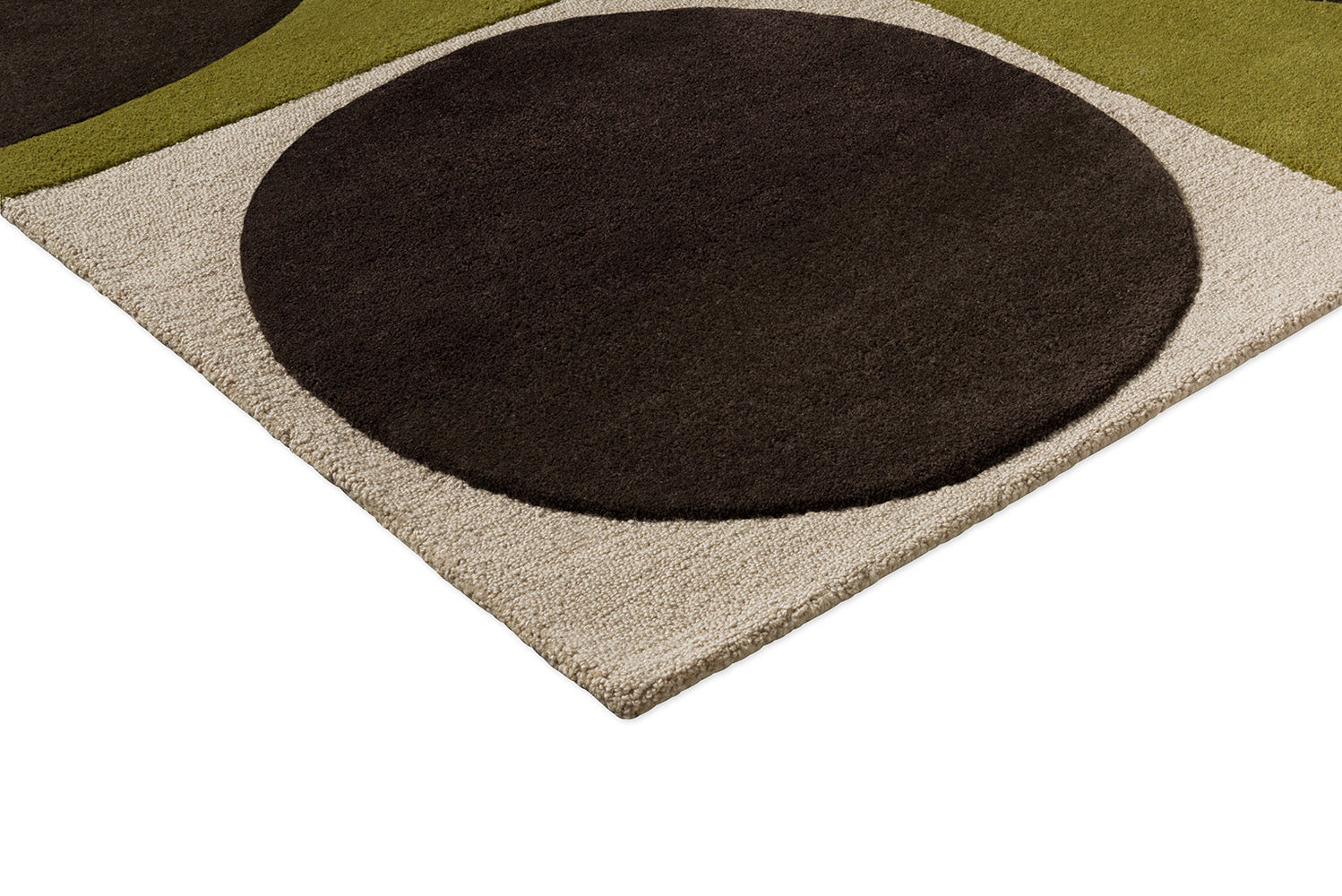 Orla Kiely Spot Square Walnut Lichen Designer Rug