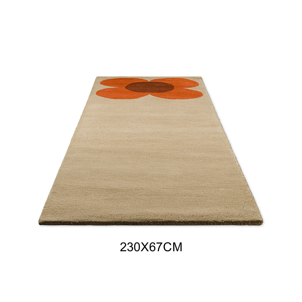 Orla Kiely Flower Placement Pumpkin Ecru  Runner Rug