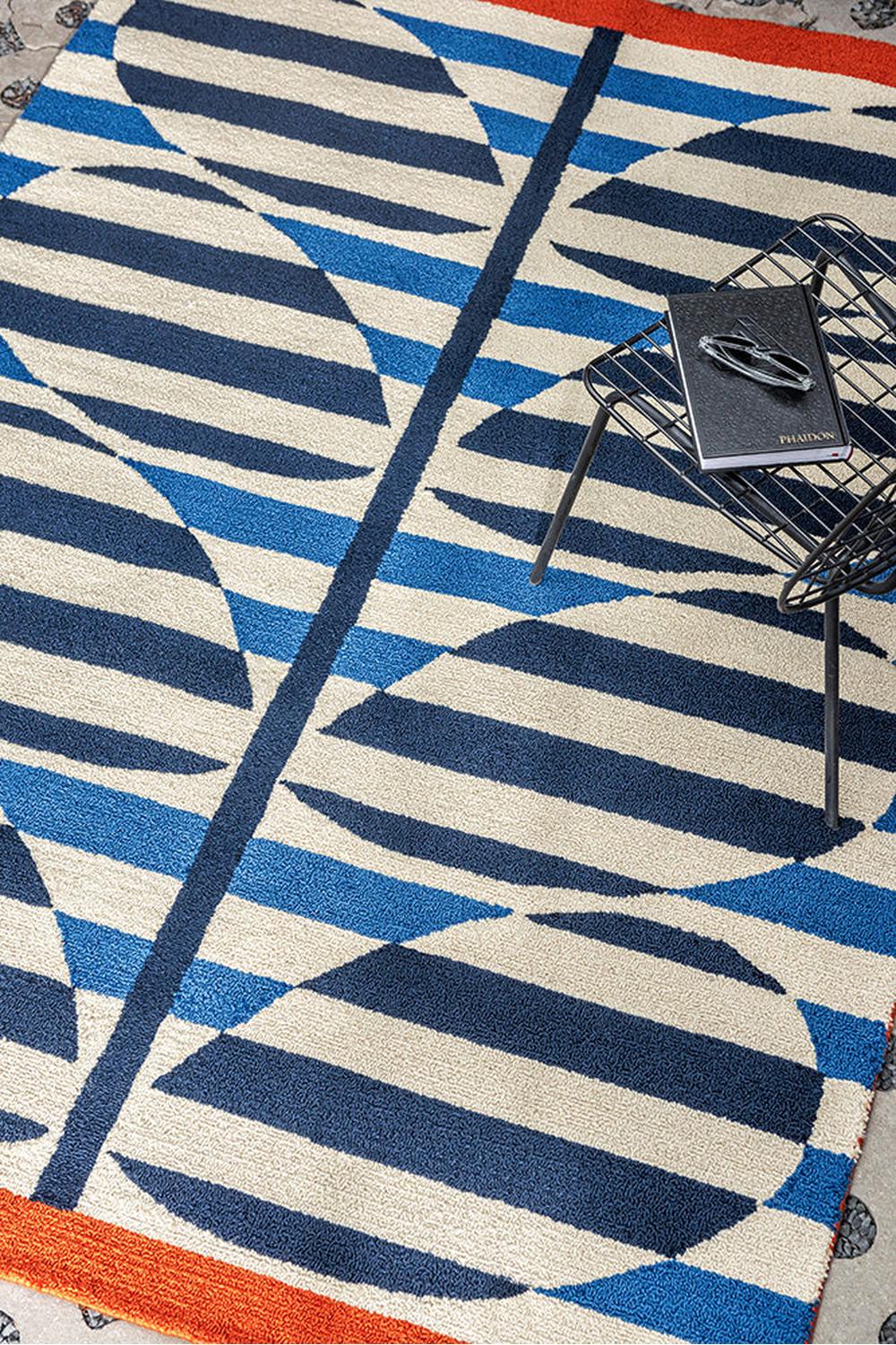 Orla Kiely Stripy Stem Azure Designer Outdoor Rug