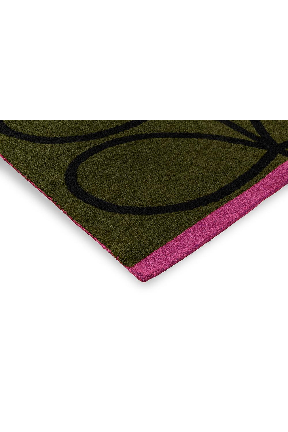 Orla Kiely Linear Stem Olive Designer Outdoor Rug