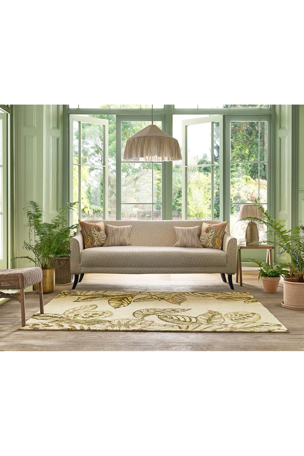 Sanderson Calathea Samphire Designer Outdoor Rug