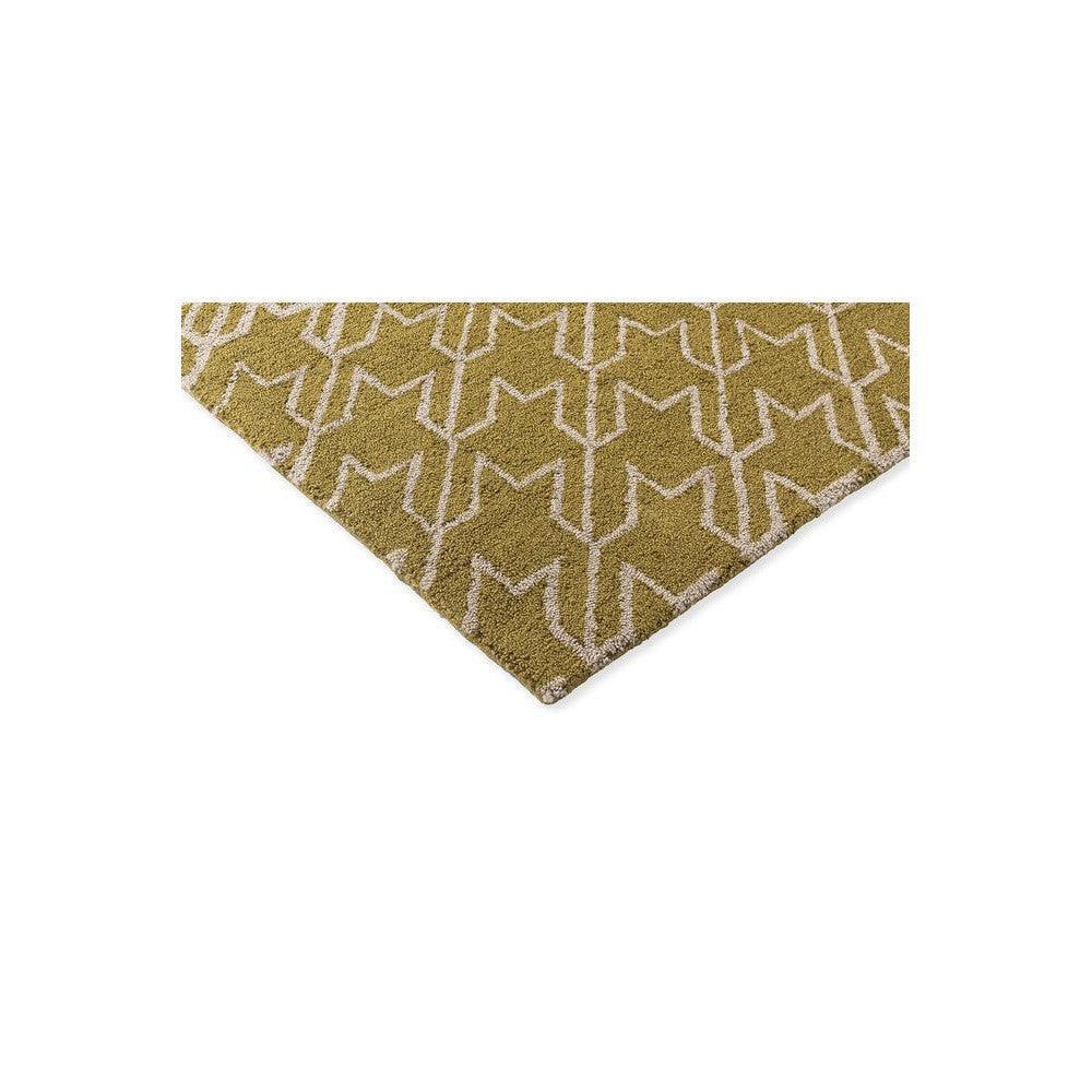 Ted Baker Houndstooth Mustard Outdoor Rug featuring white geometric houndstooth on mustard background, Brink & Campman indoor/outdoor collection