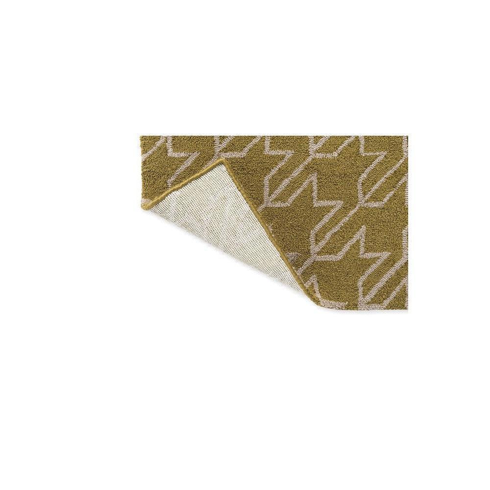 Ted Baker Houndstooth Mustard Outdoor Rug featuring mustard yellow and ivory houndstooth on white background, machine-made polypropylene