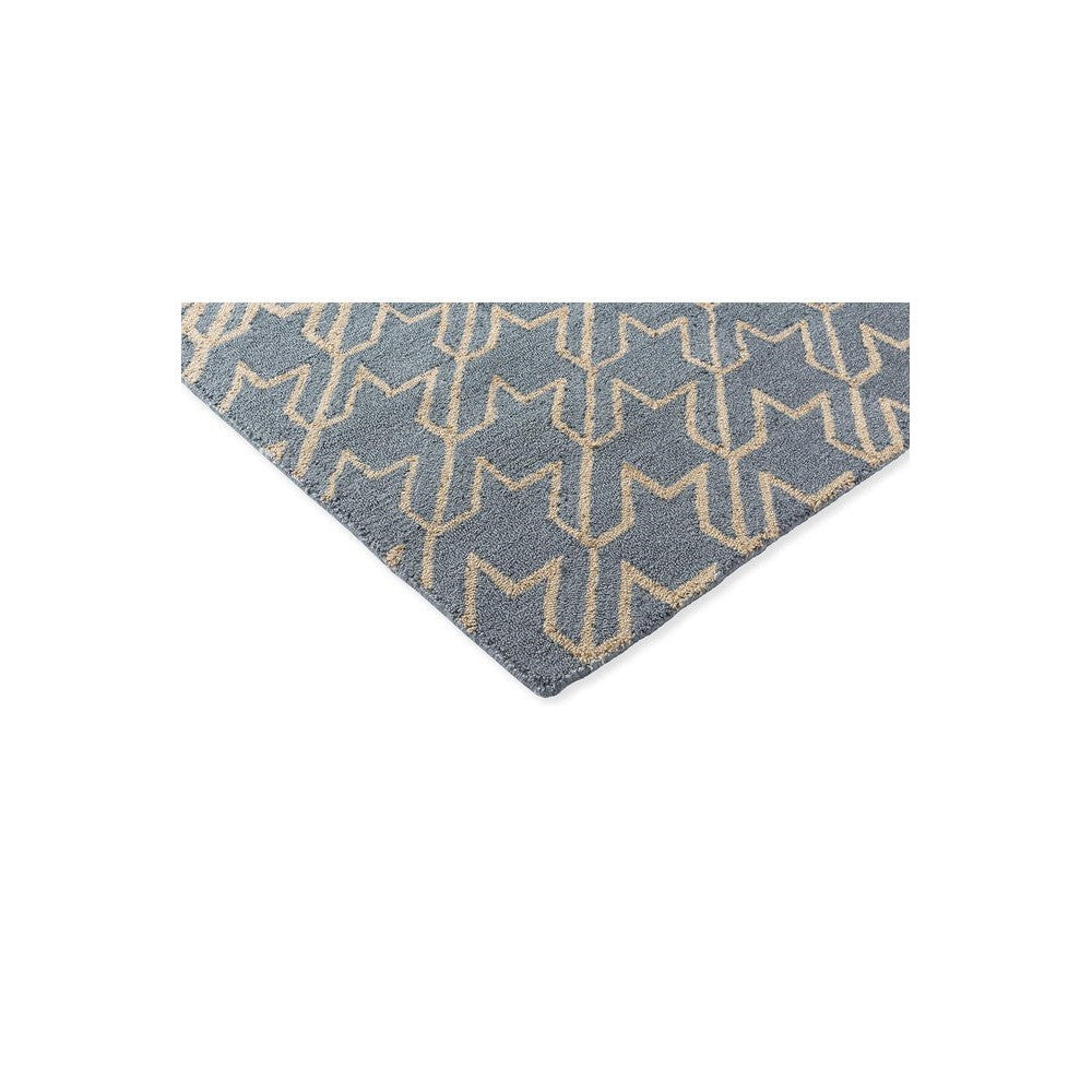 Ted Baker Houndstooth Washed Blue Outdoor Designer Rug