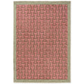 Ted Baker T Monogram Dusted Pink Outdoor Rug featuring repeating T pattern in dusty pink and rose on pale pink background, power-loomed polypropylene
