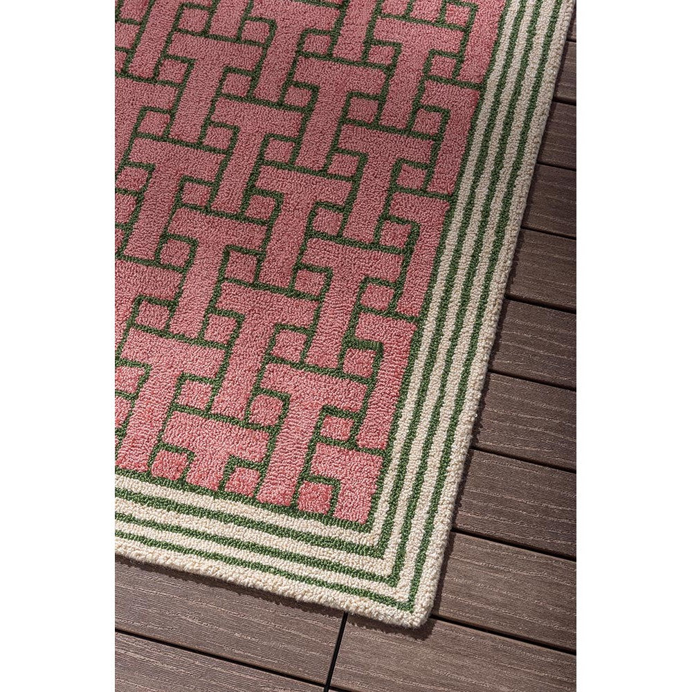 Ted Baker T Monogram Dusted Pink Outdoor Designer Rug