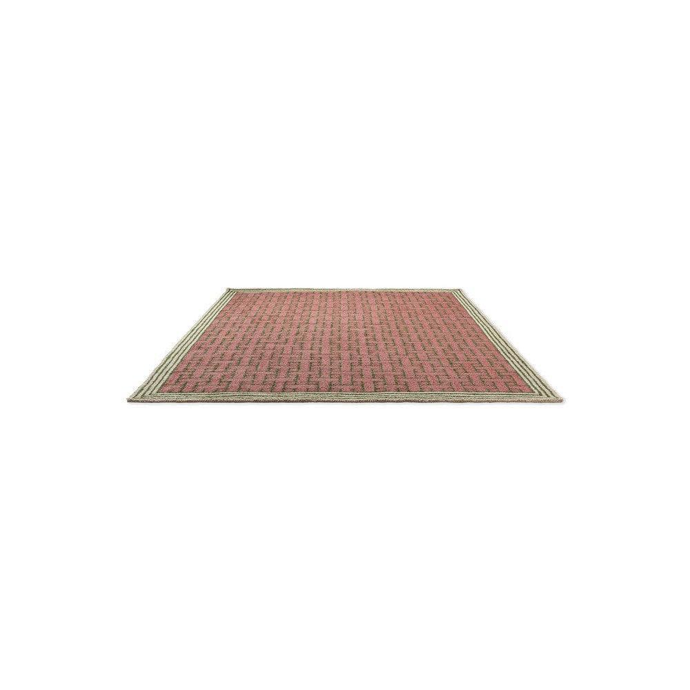 Ted Baker T Monogram Dusted Pink Outdoor Rug featuring dusty pink monogram pattern on cream border, power-loomed polypropylene