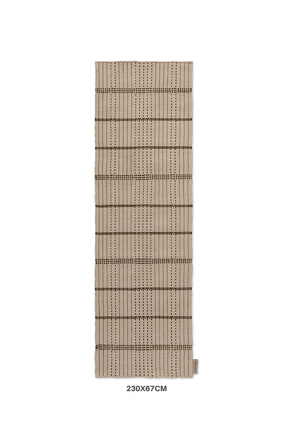 Brink & Campman Zona Olive Stitch Runner Designer Outdoor Rug