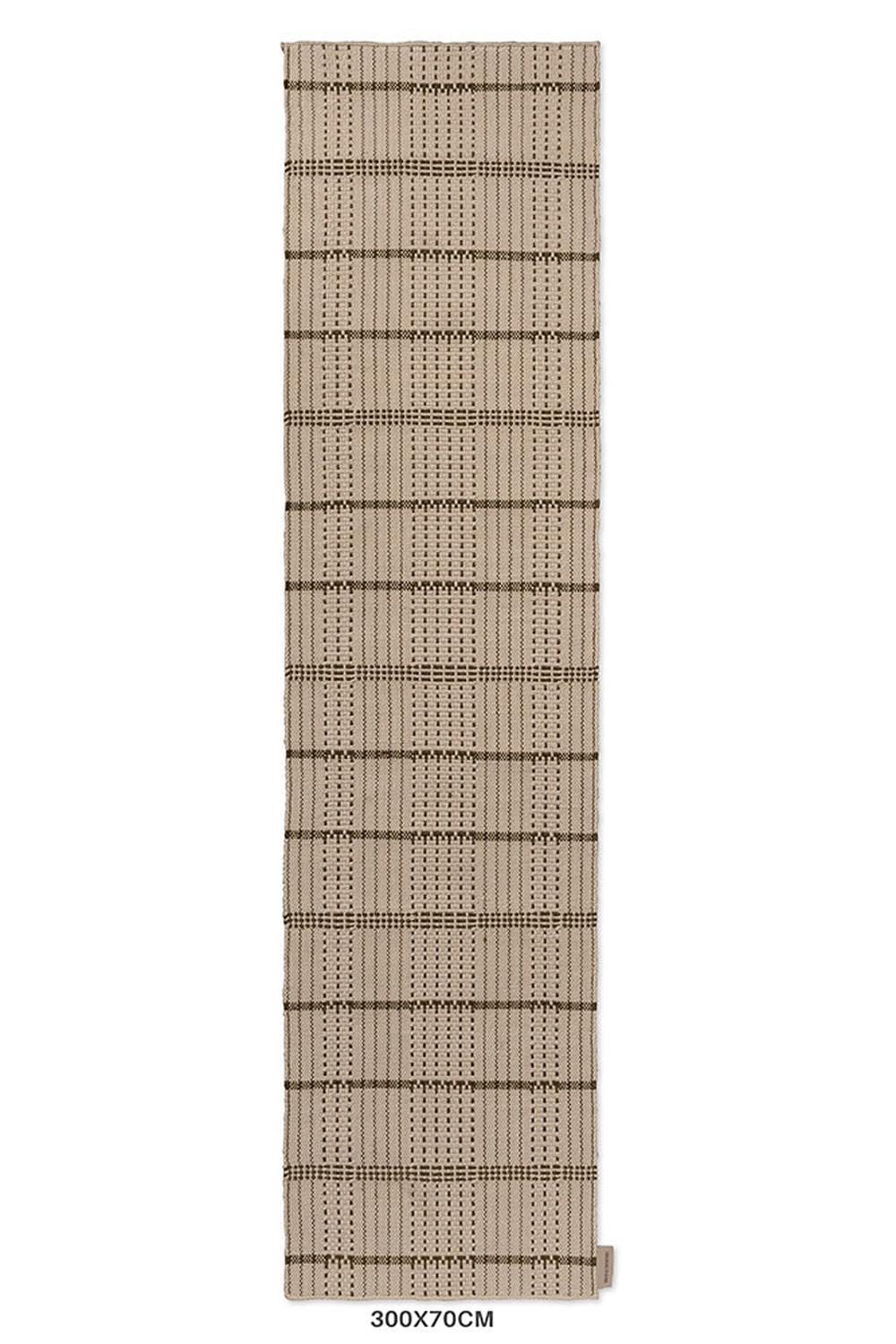 Brink & Campman Zona Olive Stitch Runner Designer Outdoor Rug