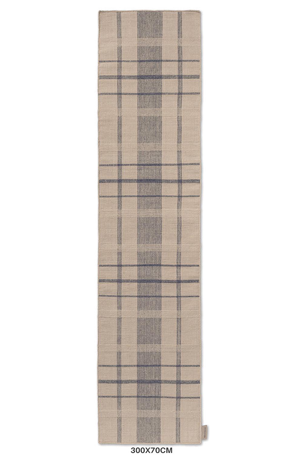 Brink & Campman Zona Denim Check Runner Designer Outdoor Rug
