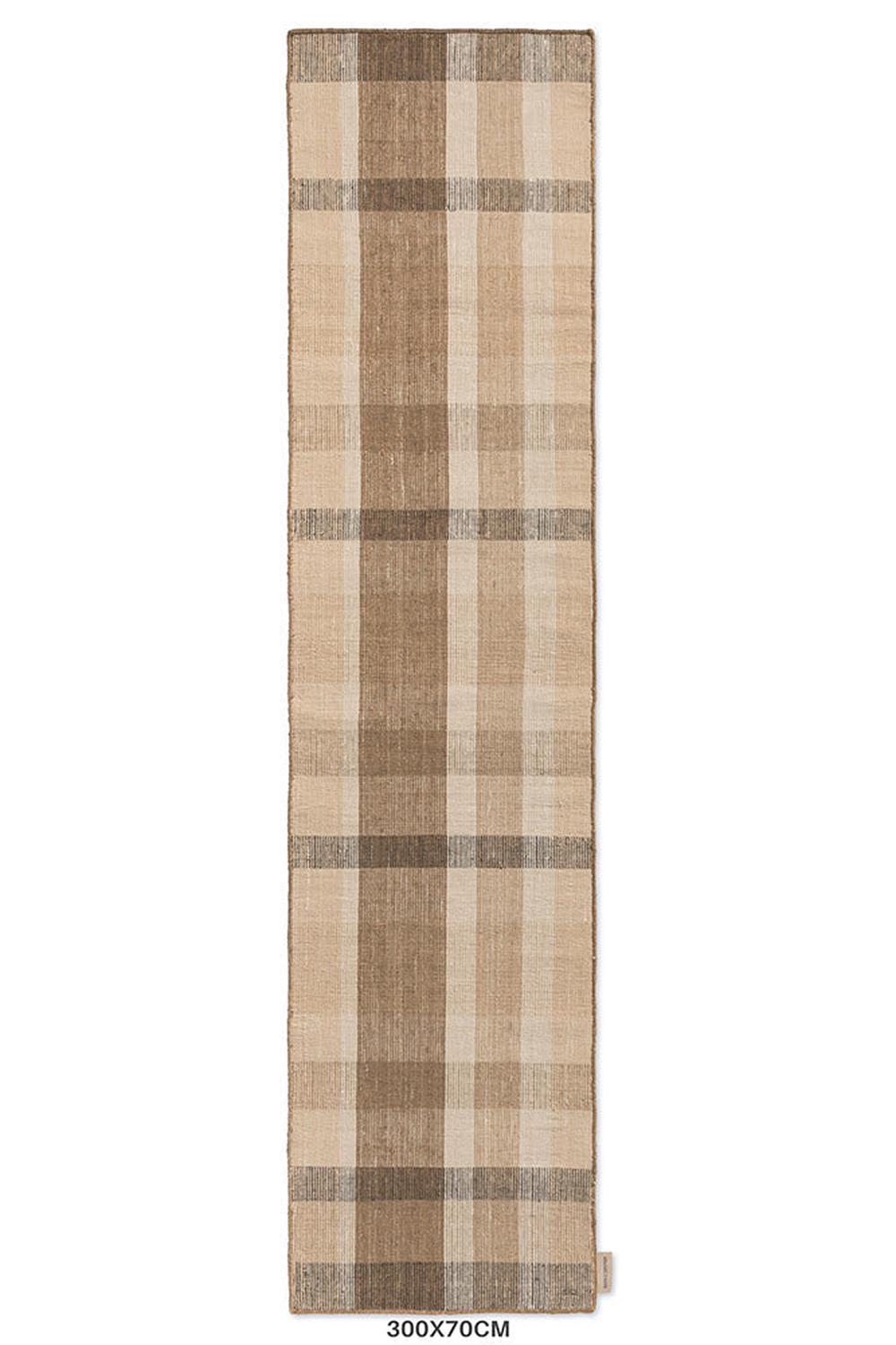 Brink & Campman Zona Cashew Block Stripe Runner Designer Outdoor Rug