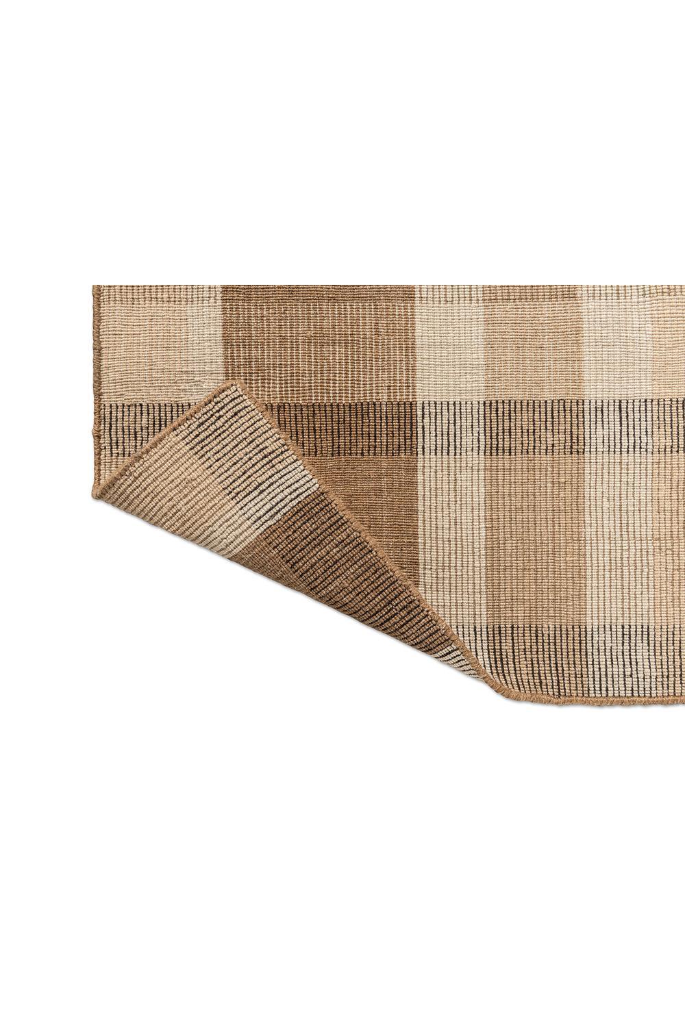 Brink & Campman Zona Cashew Block Stripe Runner featuring block stripe in cashew/beige/tan/cream on light background, flatweave outdoor polypropylene