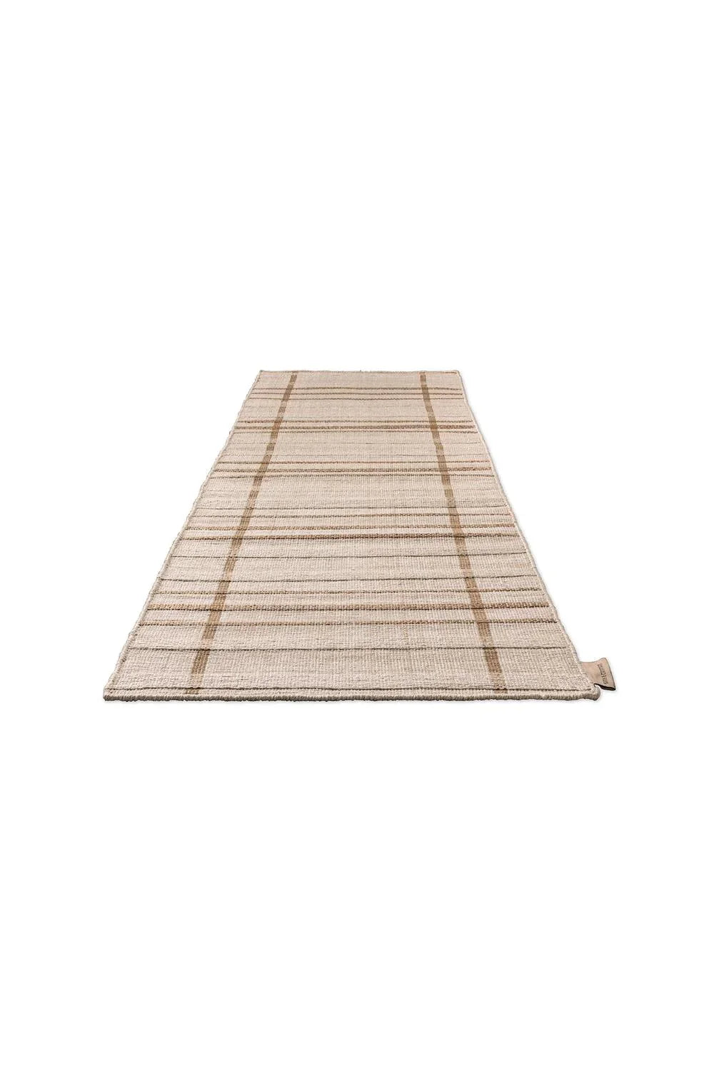 Brink & Campman Zona Sesame Line Runner outdoor rug featuring striped cream and tan flatweave on beige, outdoor polypropylene