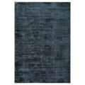 Joy Denim Rug from Bliss Collection featuring solid textured design in deep navy on white background, hand-tufted wool