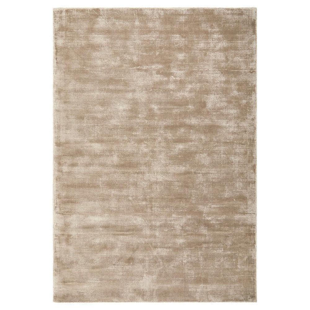 Joy Silver Rug featuring subtle textured solid pattern in beige and taupe on light beige background, hand-tufted wool