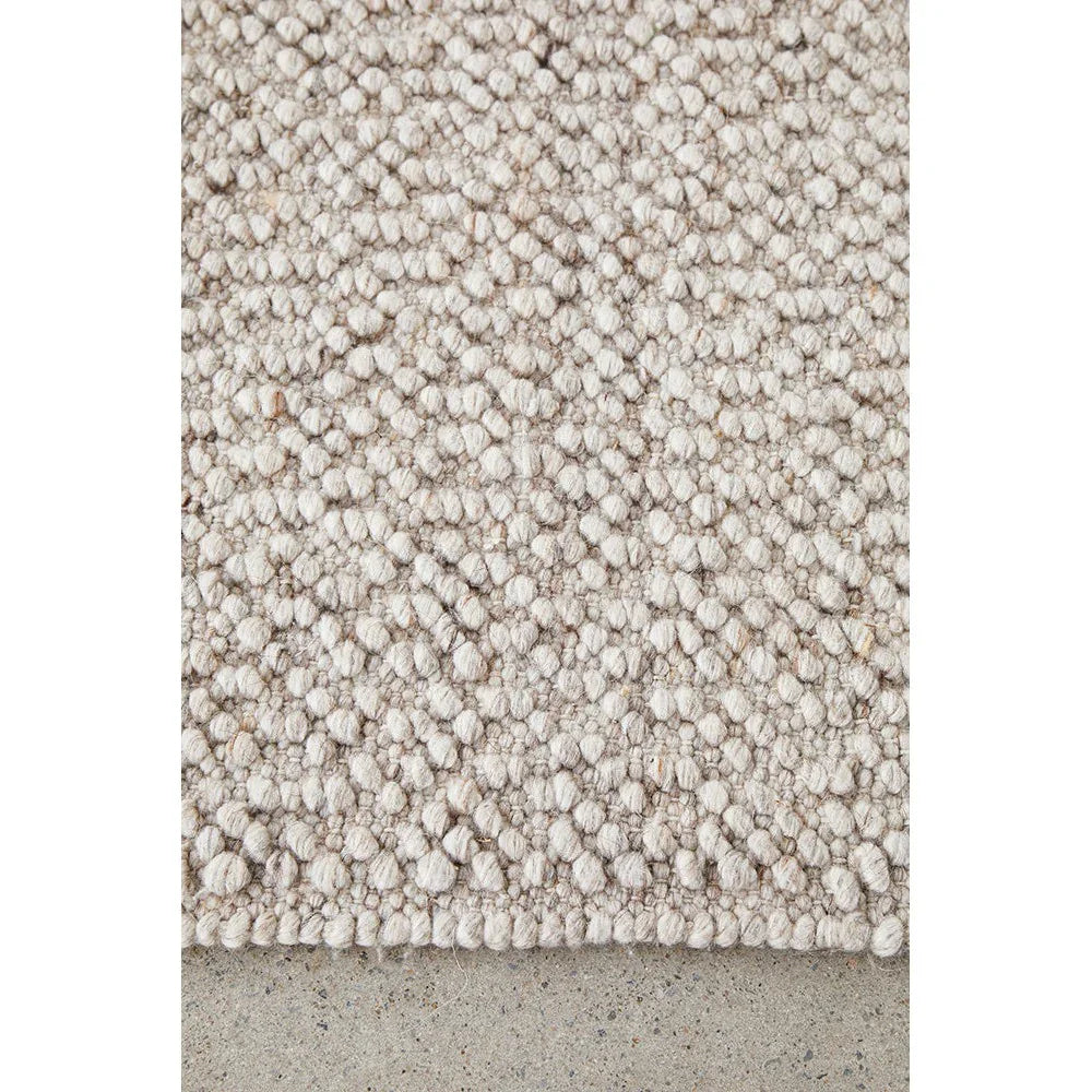 Boucle Natural Rug from Boucle Collection by RUG CULTURE featuring cream-beige boucle texture on light beige background