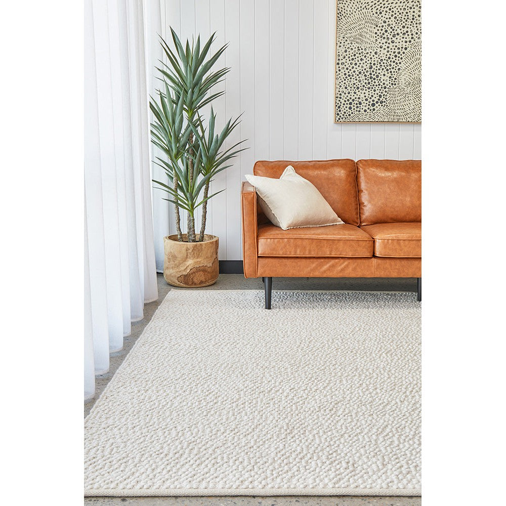 Boucle White Rug