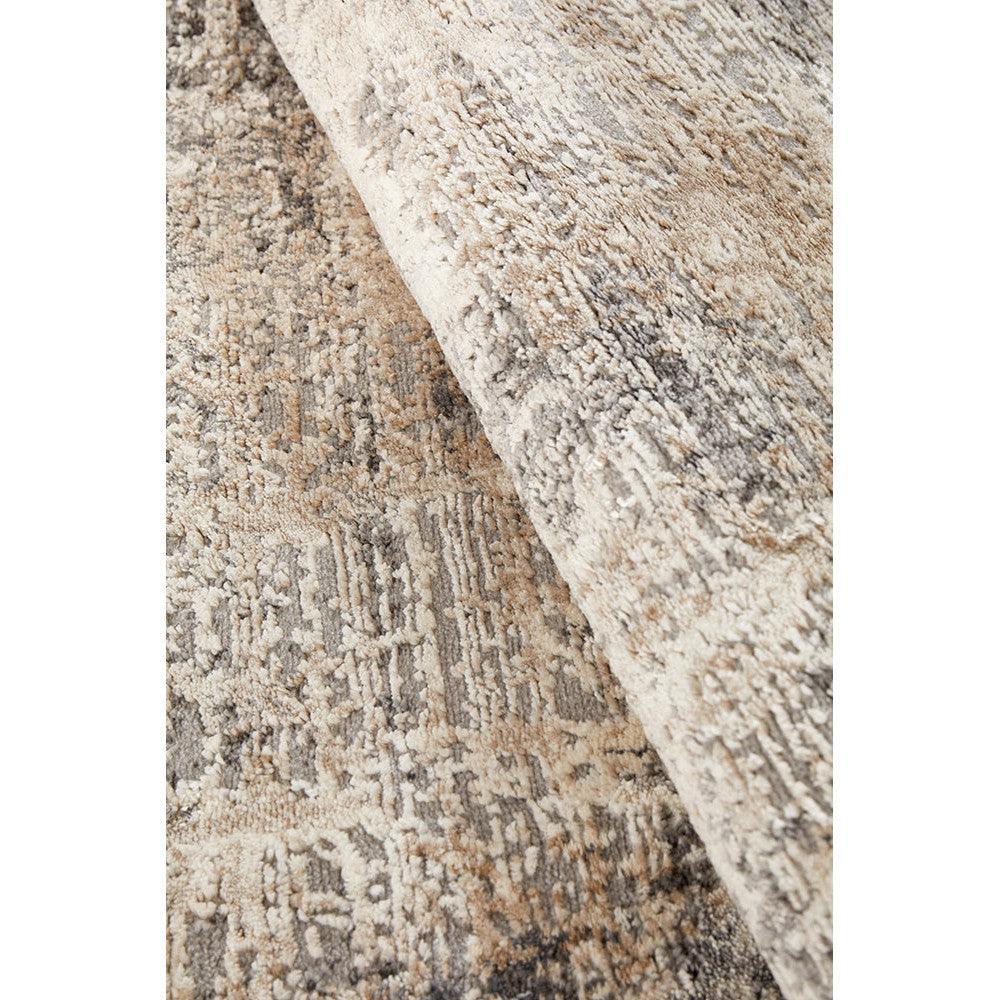 Bronte Ceasar Manor Runner rug featuring distressed abstract pattern in cream, beige, taupe and grey on ivory backdrop, machine-made polypropylene