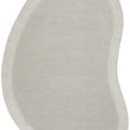 Cleo Dove Rug featuring soft curved oval design in dove grey, cream and ivory on ivory background, machine-made synthetic fibres