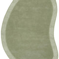 Cleo Moss Rug featuring a soft curved oval in moss green with a lighter border, Rug Culture