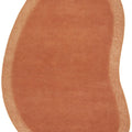 Cleo Spice Rug featuring an oval solid field in terracotta with a lighter border on white background, construction: not specified; material: not specified