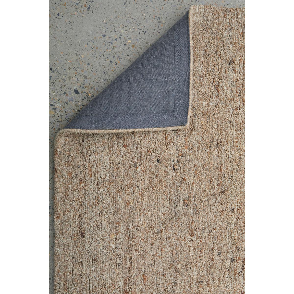 Conscious Loom Embrace Beige Runner Rug with textured speckled pattern in beige, taupe on beige, hand-tufted wool