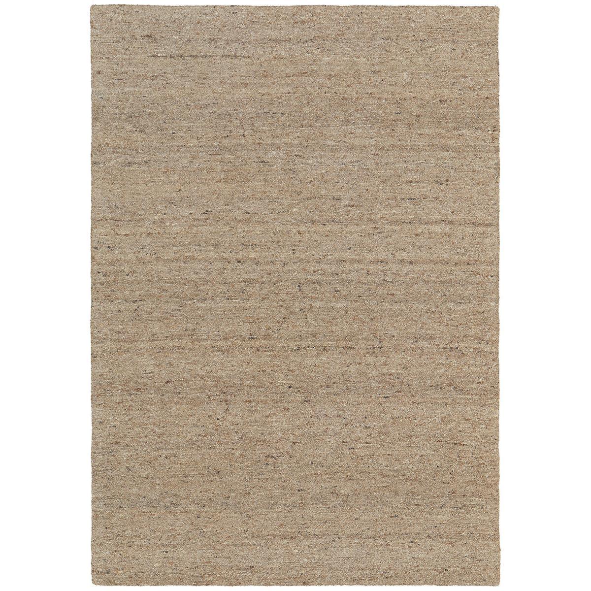Conscious Loom Embrace Beige Rug featuring textured beige, taupe and cream on white background, loom-woven natural fibre