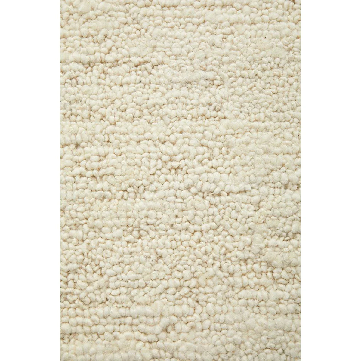 Conscious Loom Embrace Cream Runner Rug featuring textured boucle in cream, ivory, beige on white, loom-woven wool