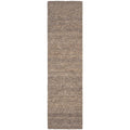 Conscious Loom Embrace Stone Runner Rug featuring textured speckled pattern in stone, taupe, beige and grey on white background, power-loomed wool