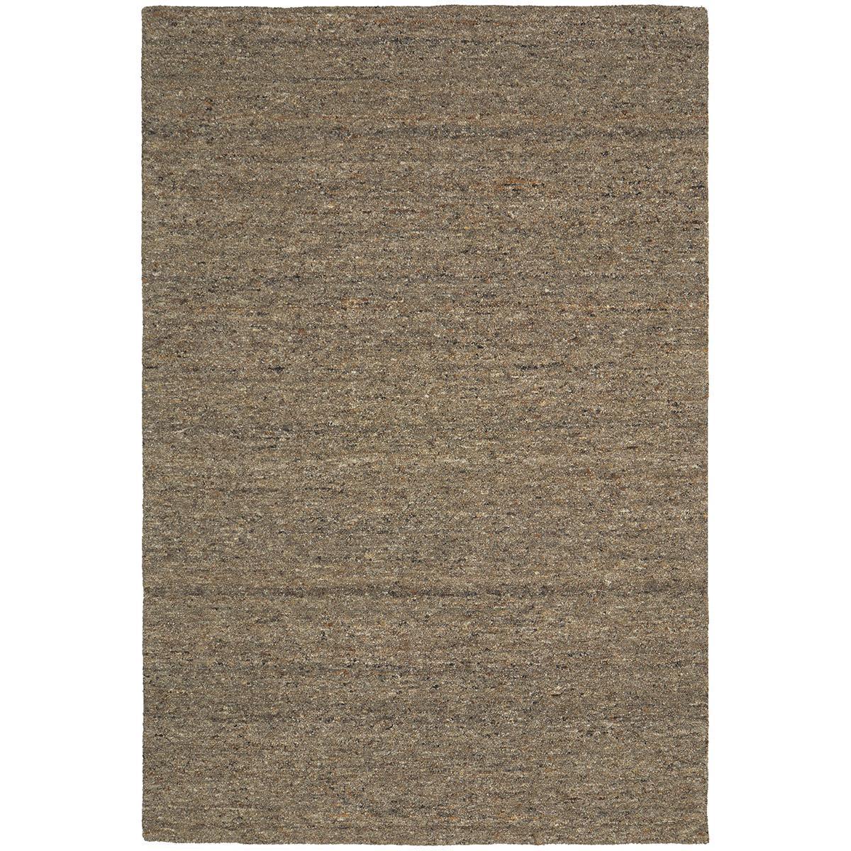 Conscious Loom Embrace Stone Rug featuring textured speckled pattern in stone, taupe and grey on white, hand-tufted wool