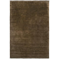 Conscious Loom Kinship Bear Brown Rug featuring solid brown in dark chocolate on white background, hand-loomed wool
